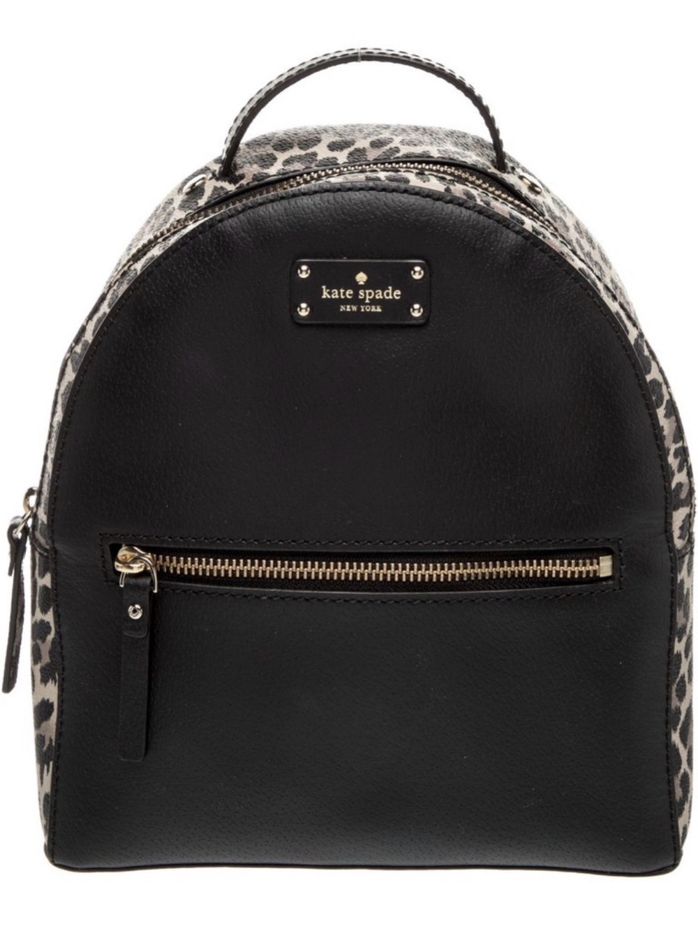 kate spade Black with Leopard-Print Accent Mini Backpack